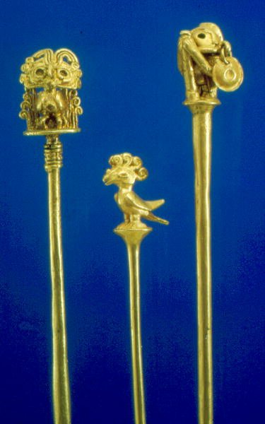 Cucharillas de calima tempranas (oro fundido) de Pre Columbian Pre Columbian
